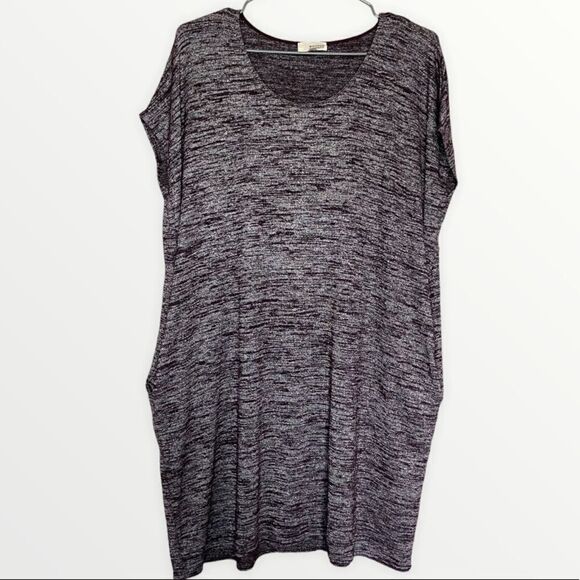Wilfred Free | Aritzia Maroon/Gray Marled Lorelei Pocket Dress Size XS - Picture 1 of 5